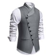 thumbnail image 4 of Qertyioot Independence Day Men Solid Fashion Retro Have Pockets Button V-neck Tanks Tops Blouse, 4 of 10