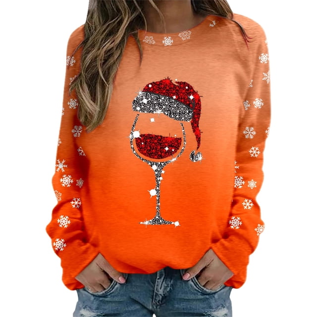 Chandail Ample à Manches Longues pour Femmes avec Imprimé « Merry Noël », Col Rond, Chandail en Molleton, Grande Veste pour Femmes, Coupe Ajustée, Chandail à Enfiler, Hauts, Chandails en Molleton, Chandails Décontractés à Manches Longues, Chandails d'Entraînement, Blouse Ample