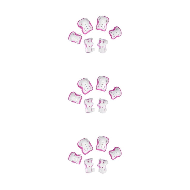 maskred Luminous Kid Skating Safety Protective Gear Pad Wrist Elbow Knee Pink 3Set