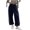 Navy, variant on QIbmong Sweatpants Women Loose Fitted Adjustable Hem Track Pants Elastic High Waist Streetwear Casual Joggers with Pockets(XL,Navy)