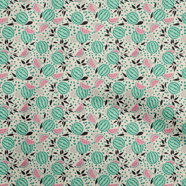 oneOone Cotton Cambric Light Yellow Fabric Watermelon Sewing Craft Projects Fabric Prints By Yard 56 Inch Wide