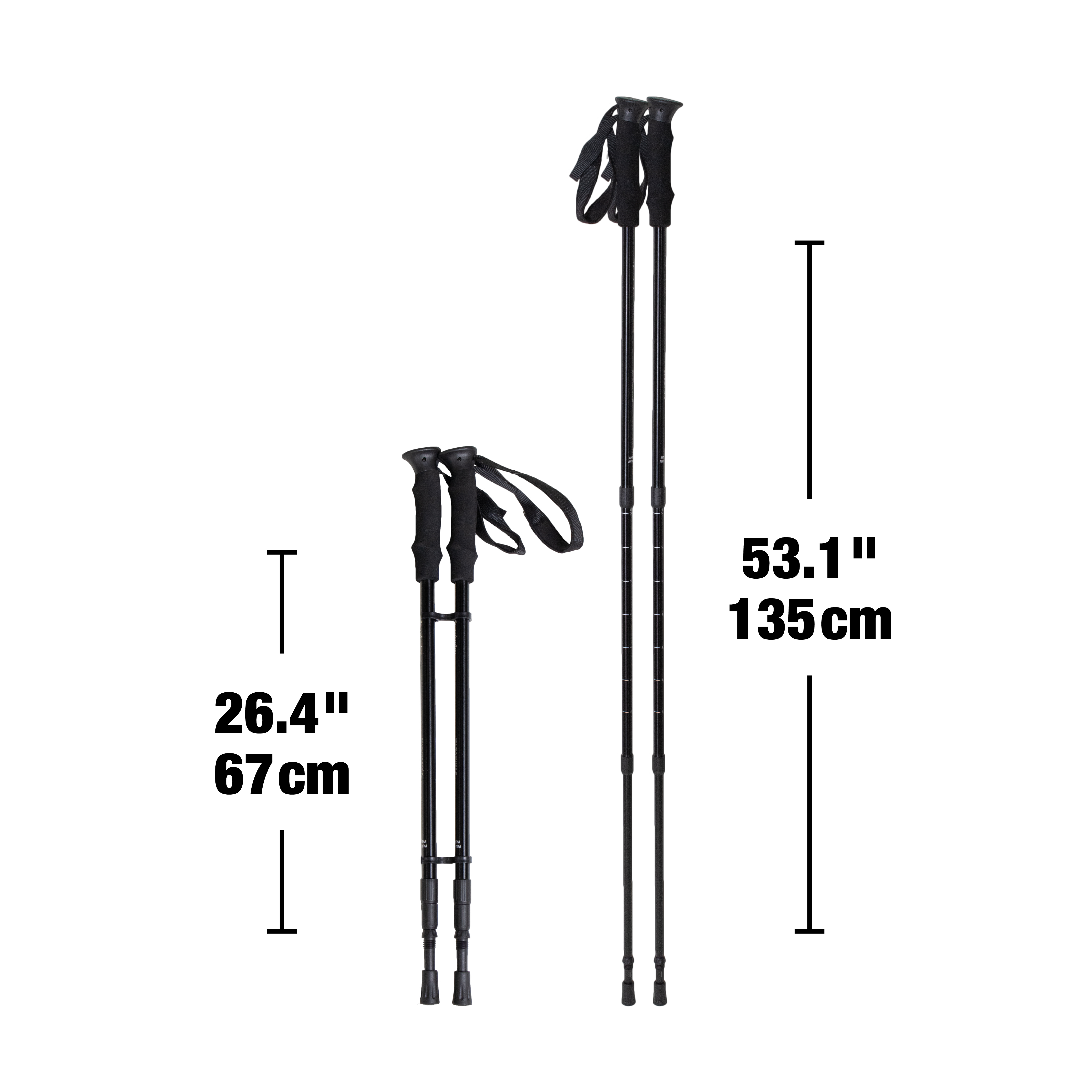 Olympia 6061 Aluminum Trekking Poles with Foam Grips, 2 pack