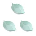 thumbnail image 1 of Langgg Leaf Shape Seasoning Dishes Table Sauce Container Kitchen Cutlery Snack Plate 7*11cm green 3Set, 1 of 6