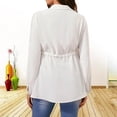 thumbnail image 4 of QIPOPIQ Blouse de Maternité pour Femme à Rayures à Manches Longues avec Col, Boutonnée devant, Ourlet à Volants, Chemise Hauts Liquidation, 4 of 4
