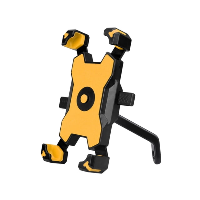 U-847 Yellow Bike Motorcycle Phone Mount Mirror Version With Non Slip Pads Secure Stable Grip For Navigation Usb Charging Port Unobstructed Volume Keys Access
