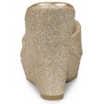 thumbnail image 3 of BLISSFUL STEP Sandales à Talon Compensé à Paillettes pour Femmes, Mules à Plateforme à Bout Ouvert, Or 7, 3 of 6