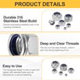 thumbnail image 3 of 2 Pcs M18x2.5mm Lock Nuts, 316 Stainless Steel Nylon Insert Self-Locking Nut, 3 of 6