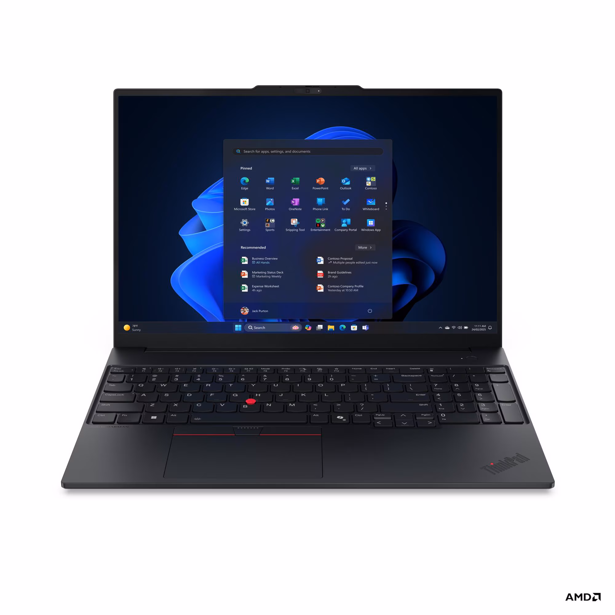 Lenovo ThinkPad E16 Gen 3 16-inch AI Laptop, AMD Ryzen 7 250, Windows 11 Pro, WUXGA IPS Anti-Glare Display, 32GB DDR5 RAM, 1TB SSD, Backlit English Keyboard, Aluminium Case, Black