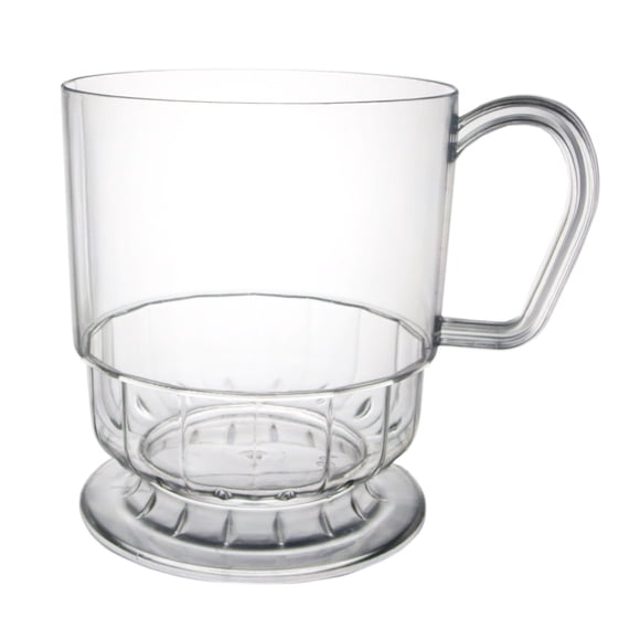 Party Essentials N81099 Deluxe/Elegance 8-Ounce Hard Plastic Coffee Cups, 10-Count, Clear