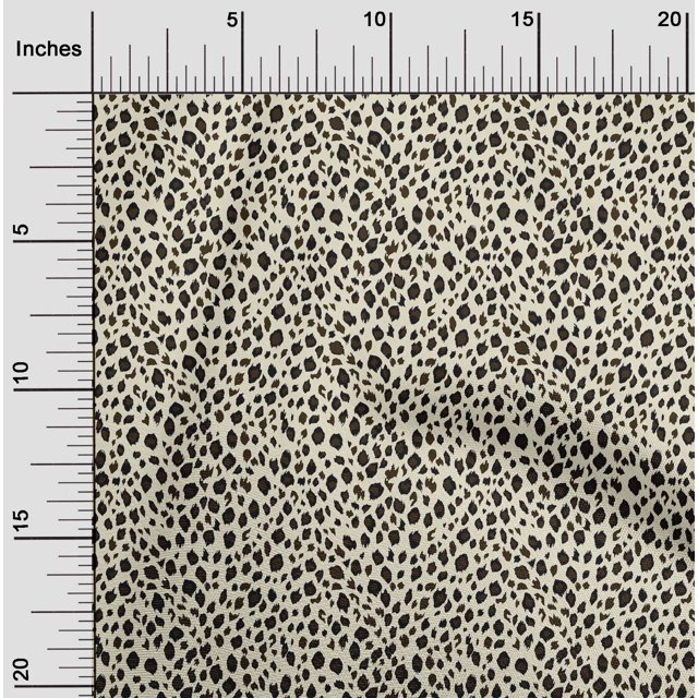 oneOone Tissu Polyester Lycra Imprimé Peau de Léopard au Mètre 56 Pouces de Large