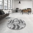 thumbnail image 4 of Ahgly Company Tapis d'Intérieur Lavable à la Machine, Carré, Transitionnel, Gris Argenté, Tapis de Zone, 4 Pieds Carré, 4 of 7