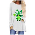 thumbnail image 1 of QIPOPIQ T-Shirts à Manches Longues pour Femmes à Col Rond T-Shirts de la Saint-Patrick Tunique Shamrock T-Shirt Imprimé T-Shirt Vert Chanceux T-Shirts de la Saint-Patrick T-Shirt à Col Rond T-Shirts de Fête Offres, 1 of 5