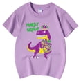 thumbnail image 5 of LUOGENLI T-Shirt pour Filles T-Shirt Décontracté Imprimé à Col Rond à Manches Courtes T-Shirt Chemise Décontractée Chemises pour Filles Tendance Mini Violet Pâle 12-13 Ans, 5 of 5