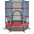 thumbnail image 1 of Gymax 55'' Trampoline for Kids Toddler Recreational Trampoline w/ Safety Enclosure Net Navy, 1 of 10