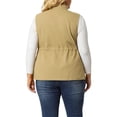 thumbnail image 3 of GRACE & GRANDEUR Women's Plus Size Cargo Pocket Drawstring Waist Vest Jacket, 3 of 6