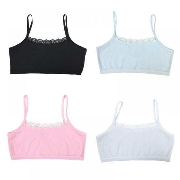 4 Pack Teenage Girl Training Bra Underwear New Student Puberty Young Girls Bras Children Cotton Bra for Kids Lingerie Soft Breast Bra