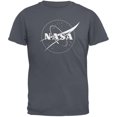 thumbnail image 1 of NASA Outline Logo Charcoal Grey Adult T-Shirt, 1 of 1