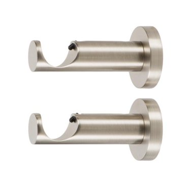 Ivilon Supports de Tringle à Rideaux pour Plafond Ou Mur pour Tringles de 7/8 Pouces et 1 Pouce de Diamètre. Ensemble de 2 Couleurs Nickel Brossé