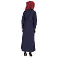thumbnail image 4 of Bimba Robe Longue Unie avec Hijab/foulard Imprimés en Chambray Maxi à Boutons devant Robe Musulmane Vêtements Islamiques pour Femmes, 4 of 7