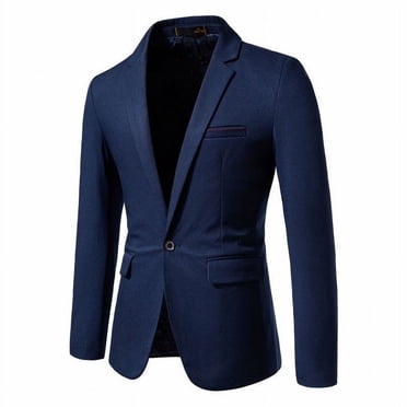 Pisexur Mens Blazer Jacket Long Sleeve Formal Office Business Suit Blazers Fashion One Button Suit Jackets Casual Solid Color Regular Fit Sports Coat for Men with Pockets