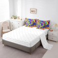 thumbnail image 3 of YST Groovy Flowers Comforter Set - 7-Piece Hippy Girl Flower Bedding Ensemble, Queen, 3 of 5