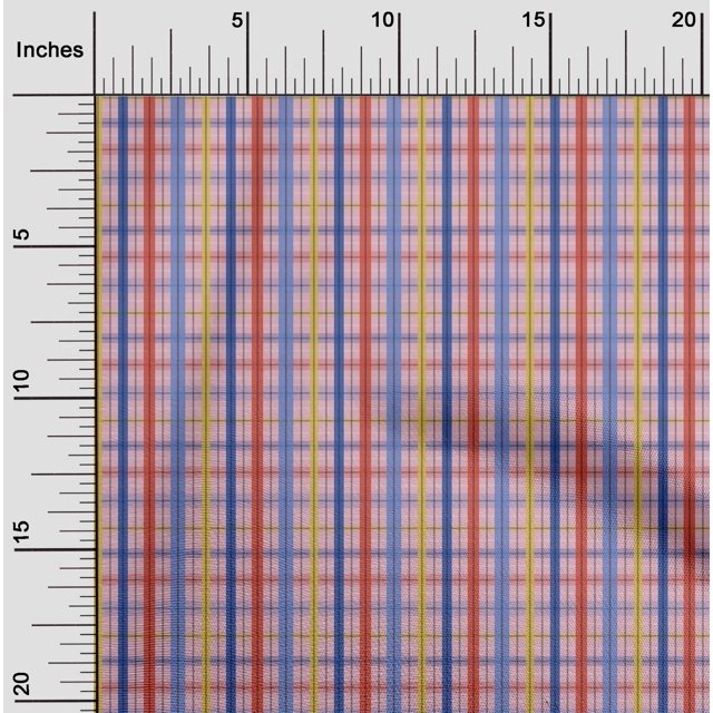 oneOone Cotton Silk Fabric Madras Check Print Fabric BTY 42 Inch Wide