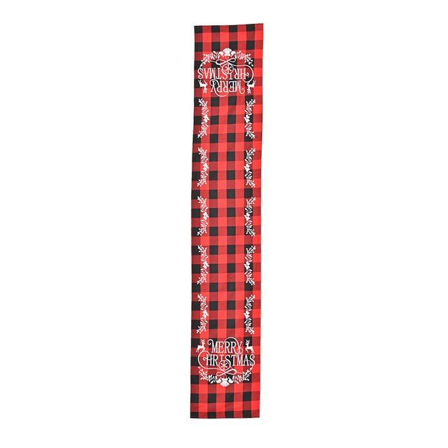 Xmas Table Runner Washable Red Plaid Washable Red Black Plaid Tablecloths Printed Rectangle Placemat Kitchen Birthday Home Living Room Decorations Garland