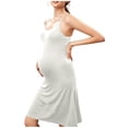 thumbnail image 2 of Xuniizn Robes de Maternité pour Femmes, Robe Midi d'Allaitement à Bretelles, Décontractée, Douce, Sans Manches, Couleur Unie, Pardessus, Robe de Nuit, M-TG, 2 of 6