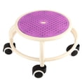 thumbnail image 2 of Rolling Low Stool, Universal Wheel Movable Mini Stool, Low Roller  Wheel Stool Chair Leather Little Low Small Stools Shoe Stool for Home Office Sport Fitness, 2 of 7