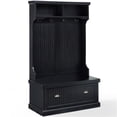 thumbnail image 1 of Pemberly Row Tall Entryway Hall Tree with Storage Bench in Distressed Black, 1 of 10