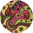 thumbnail image 1 of Ahgly Company Machine Washable Indoor Round Transitional Saffron Red Area Rugs, 3' Round, 1 of 7