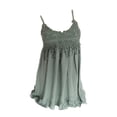 thumbnail image 3 of Women Lace Crochet Stitching Crew Neck Sleeveless Mini Dress, 3 of 3