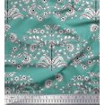 thumbnail image 1 of Soimoi Polyester Crepe Fabric Leaves & Floral Block Decor Fabric Printed Yard 52 Inch Wide, 1 of 3