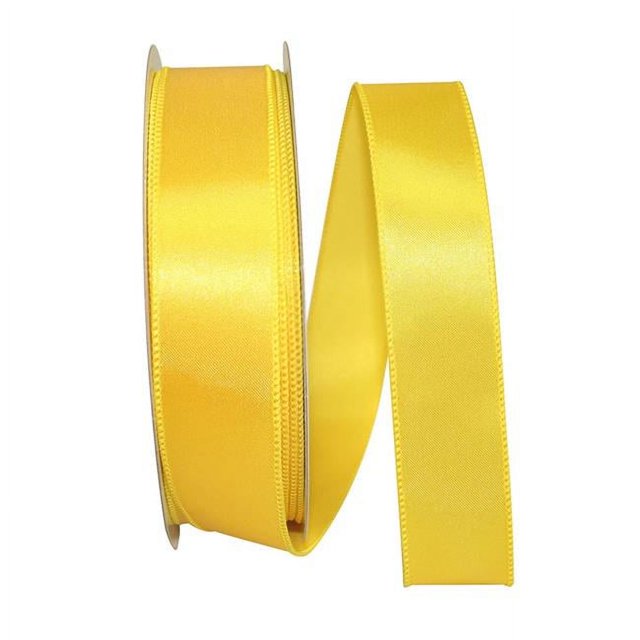 Reliant Ribbon 92575W-079-09K Satin Value Wired Edge Ribbon - Yellow - 1.5 in. x 50 yards