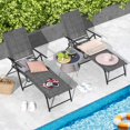 thumbnail image 2 of Costway Ensemble de 2 Chaises Longues Pliantes de Patio avec Dossier Inclinable à 6 Niveaux Gris, 2 of 9