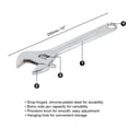 thumbnail image 2 of WorkPro10" Adjustable Wrench,Drop Forged Steel, 2 of 6