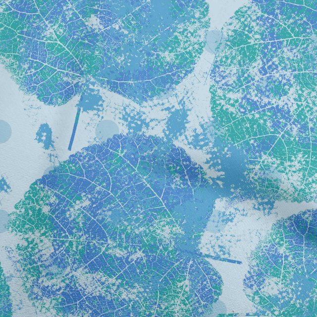 oneOone Velvet Turquoise Blue Fabric Abstract Leaf Texture Sewing Craft Projects Fabric Prints By Yard 58 Inch Wide