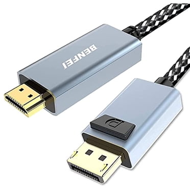 DisplayPort to HDMI, Benfei DisplayPort (DP) to HDMI 6 Feet Cable Compatible with HP, ThinkPad, AMD, NVIDIA, Desktop and More - Male to Male, Space Grey