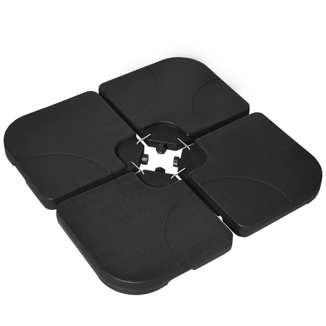 Outsunny Base de Parasol 4 Pcs avec Verrouillage en U, Remplie d'Eau Ou de Sable
