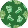 thumbnail image 1 of Ahgly Tapis Rond Lavable en Machine Intérieur Transitionnel Vert, 3 Pieds Rond, 1 of 7