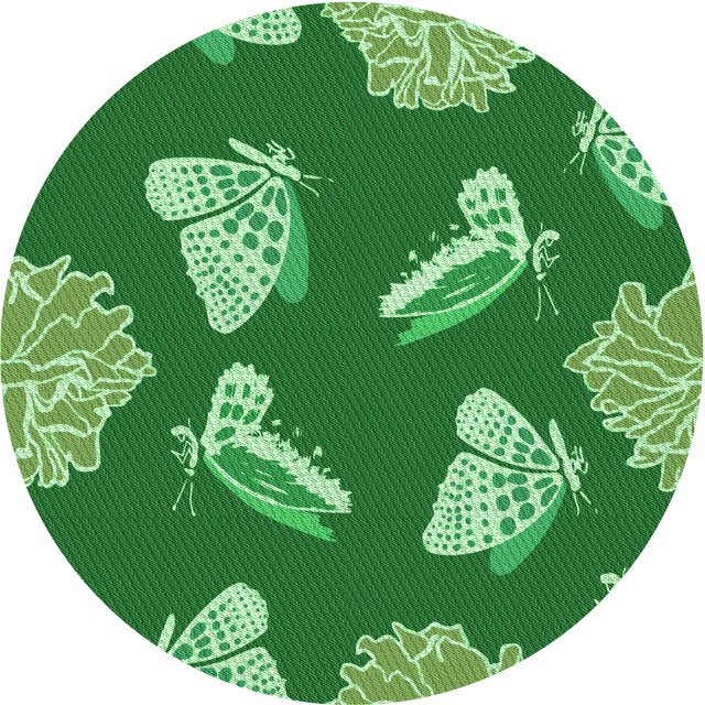 Ahgly Tapis Rond Lavable en Machine Intérieur Transitionnel Vert, 3 Pieds Rond