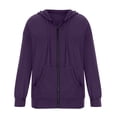 thumbnail image 4 of TIMIFIS Womens Long Sleeve Hooded Sweatshirt Hoodies Zip Up Track Jacket with Pockets-Purple-SFall, 4 of 5