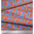 thumbnail image 2 of Soimoi Blue Poly Georgette Fabric Leaves & Floral Decor Fabric Printed Yard 52 Inch Wide, 2 of 6
