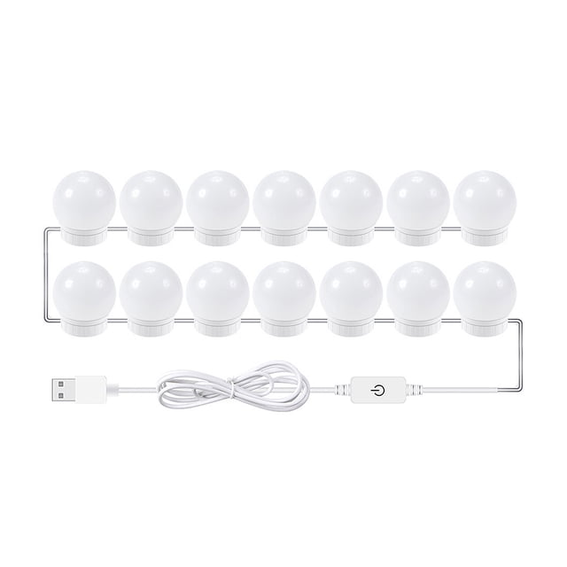 Yeacher 14 PCS LED Makeup Mirror Lights 3 Color Modes Vanity Mirror Lights Bathroom Mirror Light with USB Cable LED Strip Lights
