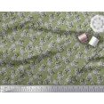thumbnail image 3 of Soimoi Poly Georgette Fabric Leaves & Floral Block Printed Craft Fabric by The Yard 42 Inch Wide, 3 of 3