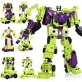 thumbnail image 2 of Haizhixing Ensemble 6 en 1 Jouets de Transformation Garçon Devastator Figurine d'Action Robot Véhicule d'Ingénierie Voiture Avion Modèle Enfants H903, 2 of 4