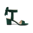 thumbnail image 3 of BLISSFUL STEP Women's Open Toe Ankle Tie Back Block Heels Sandals Green (Size 9.5), 3 of 7
