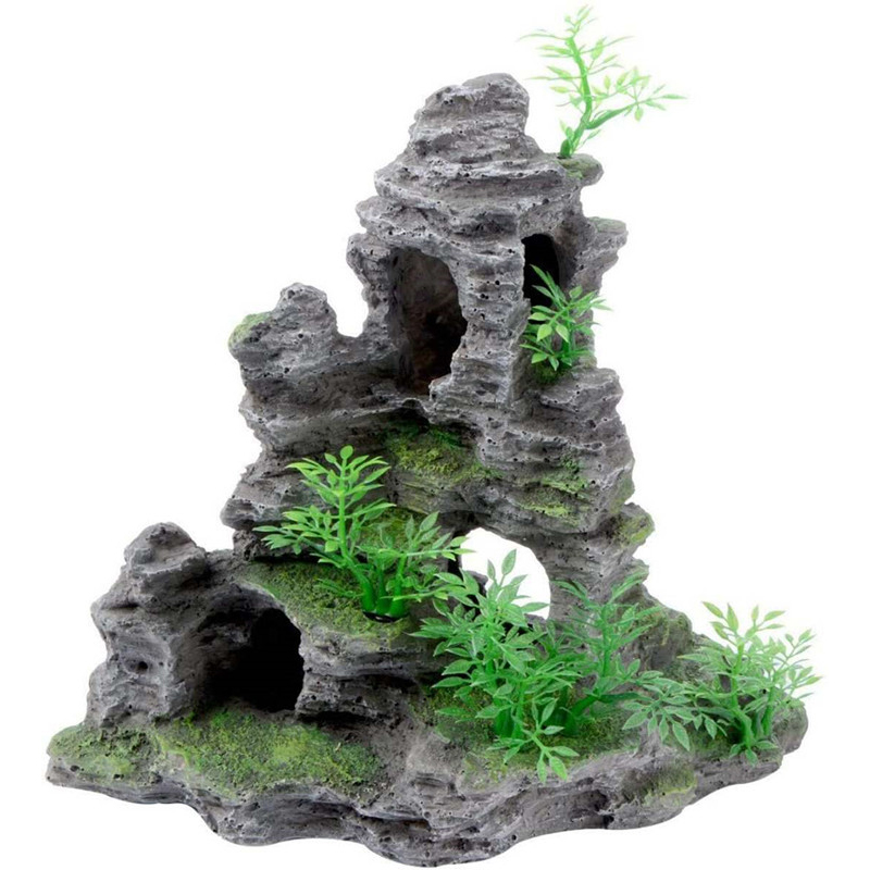 Aquarium Paysage Simulé Décoratif en Résine Grotte Aquatique Décoration de Bac à Poissons