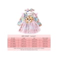thumbnail image 4 of EYIIYE Robe Princesse d'Automne pour Tout-Petit Fille, Robe à Manches Longues Ligne A, Robe en Tulle Patchwork à Imprimé Ours et Fleurs, Robe à Col Rond, Robe de Fête, Jolie Robe Quotidienne avec Bandeau à Nœud, 4 of 9