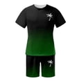 thumbnail image 2 of Men's Summer Tracksuit Plus Size Short Sleeve O Neck Athletic Suit Casual Color Block Waist Tracksuit Set, 2 of 4
